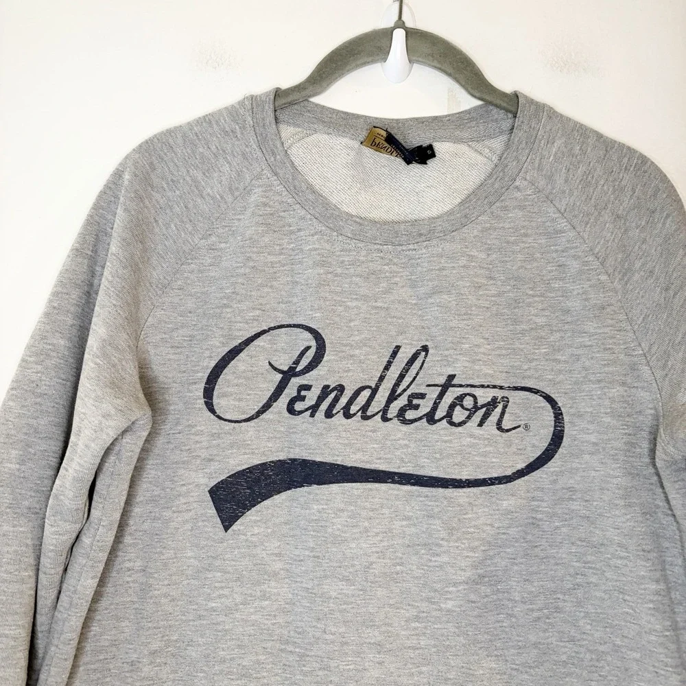 Pendleton Women's Sweatshirt Gray Logo Terry Lightweight Pullover Size S
